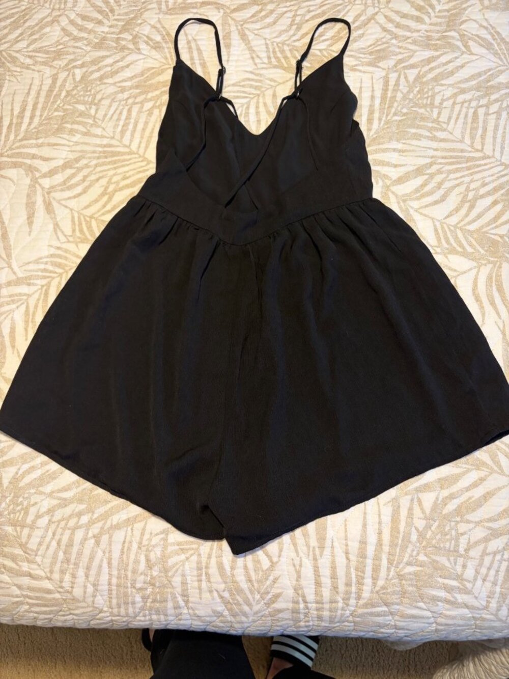 Showpo Black Sleeveless V-Neck Romper With Adjustable Straps US 2